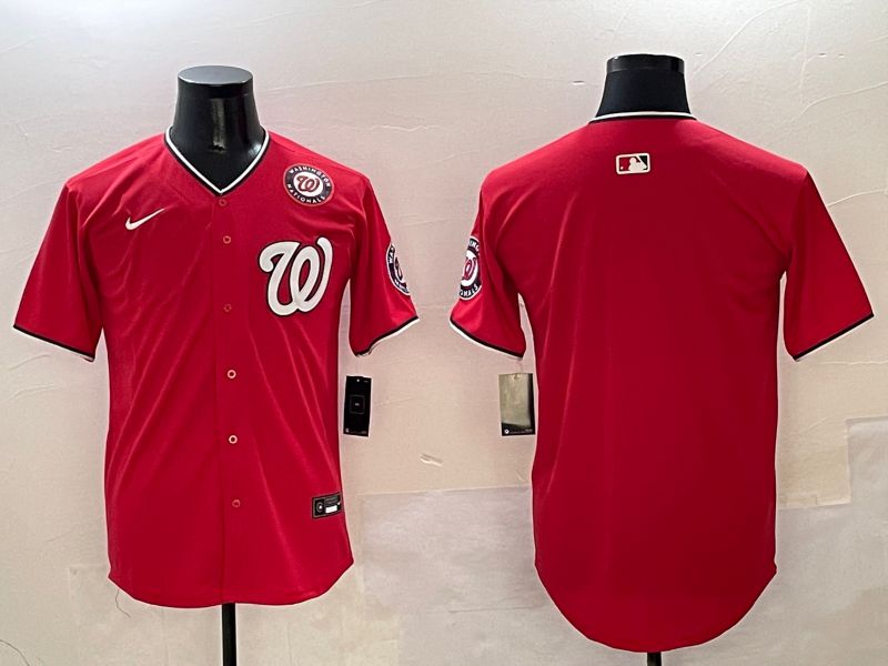 Men Washington Nationals Blank Red Game Nike 2025 MLB Jersey style 2